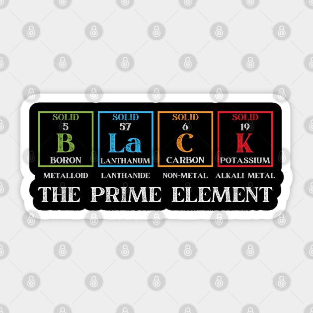 Black The Prime Element , Black History Month Sticker by JustBeSatisfied